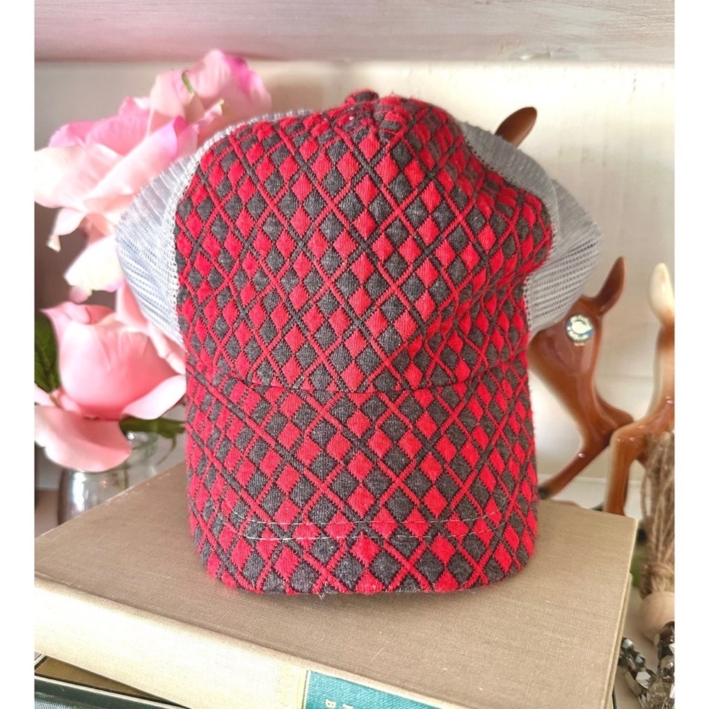 Red and grey adjustable hat